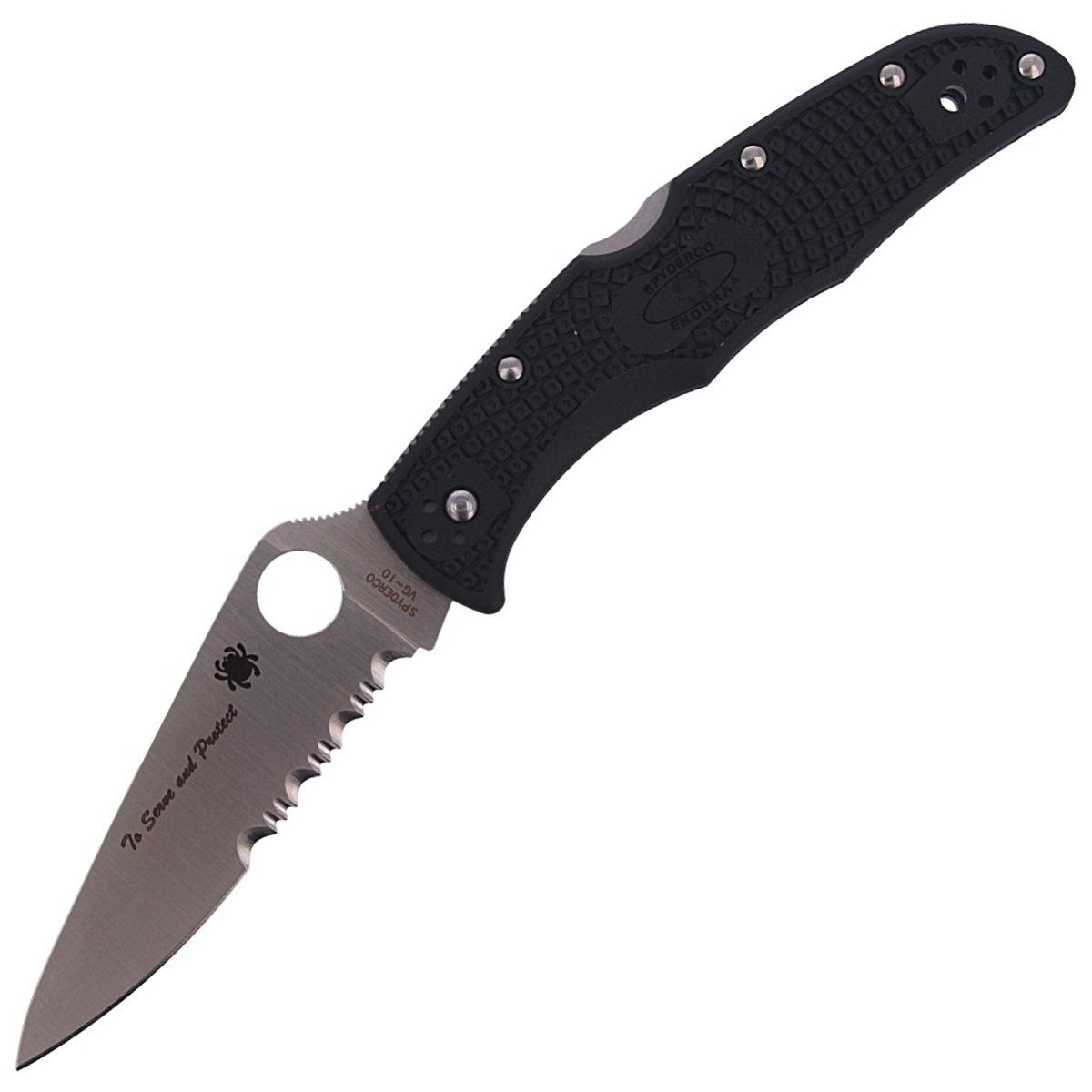 Noz-Spyderco-Endura-4-Lightweight-Thin-Blue-Line-C10FPSBKBL
