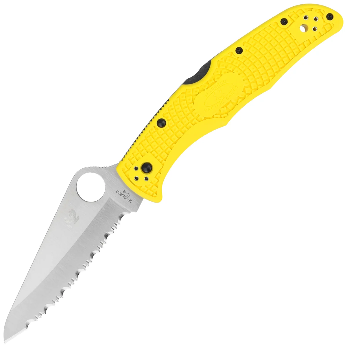 Noz-Spyderco-Pacific-Salt-2-FRN-Yellow-Spyder-H2