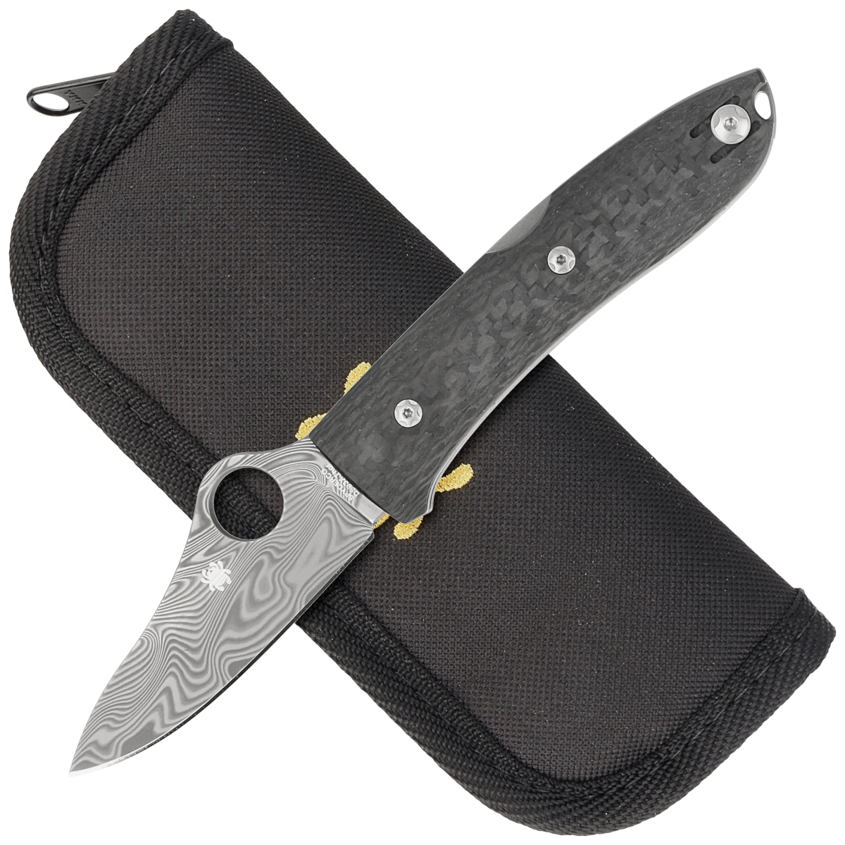 Noz-Spyderco-SpyOpera-Carbon-Fiber-Thor-Damascus-Sprint-Run