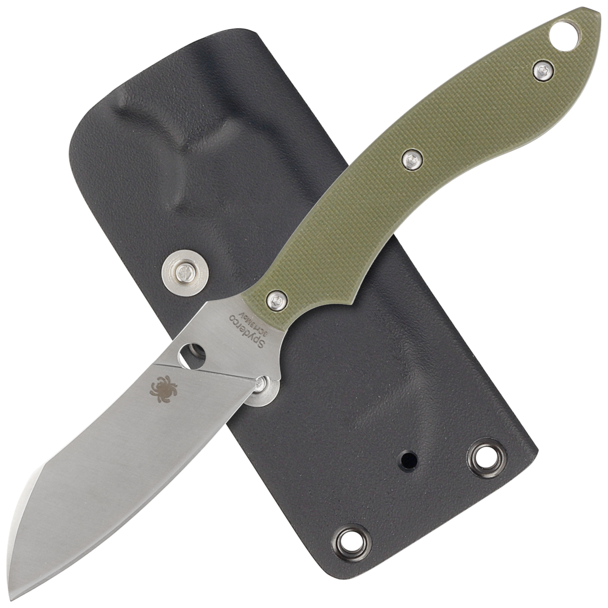 Noz-Spyderco-Stok-Drop-Point-Olive-Drab-G10-Satin
