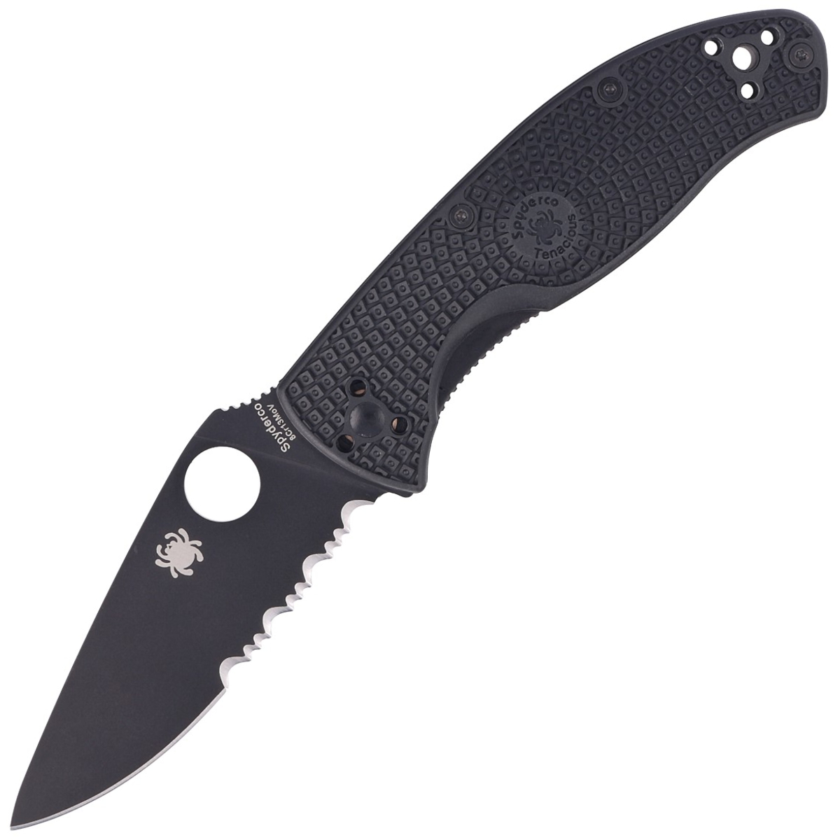 Noz-Spyderco-Tenacious-FRN-Black-Black-Blade-Spyder-C122PSBBK