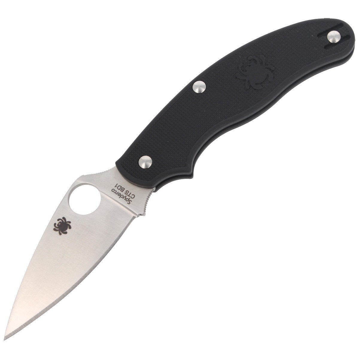 Noz-Spyderco-UK-Penknife-FRN-Black-Leaf-Shape-Plain-C94PBK