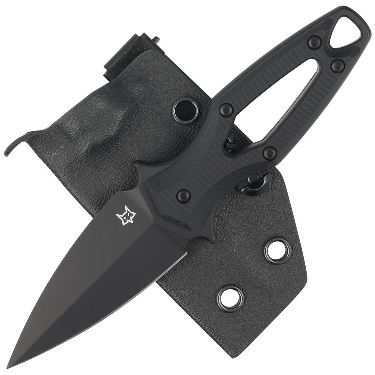 Noz-na-szyje-FOX-Aka-Black-G10-Black-Top-Shield-Elmax-by-Denis-Simonutti
