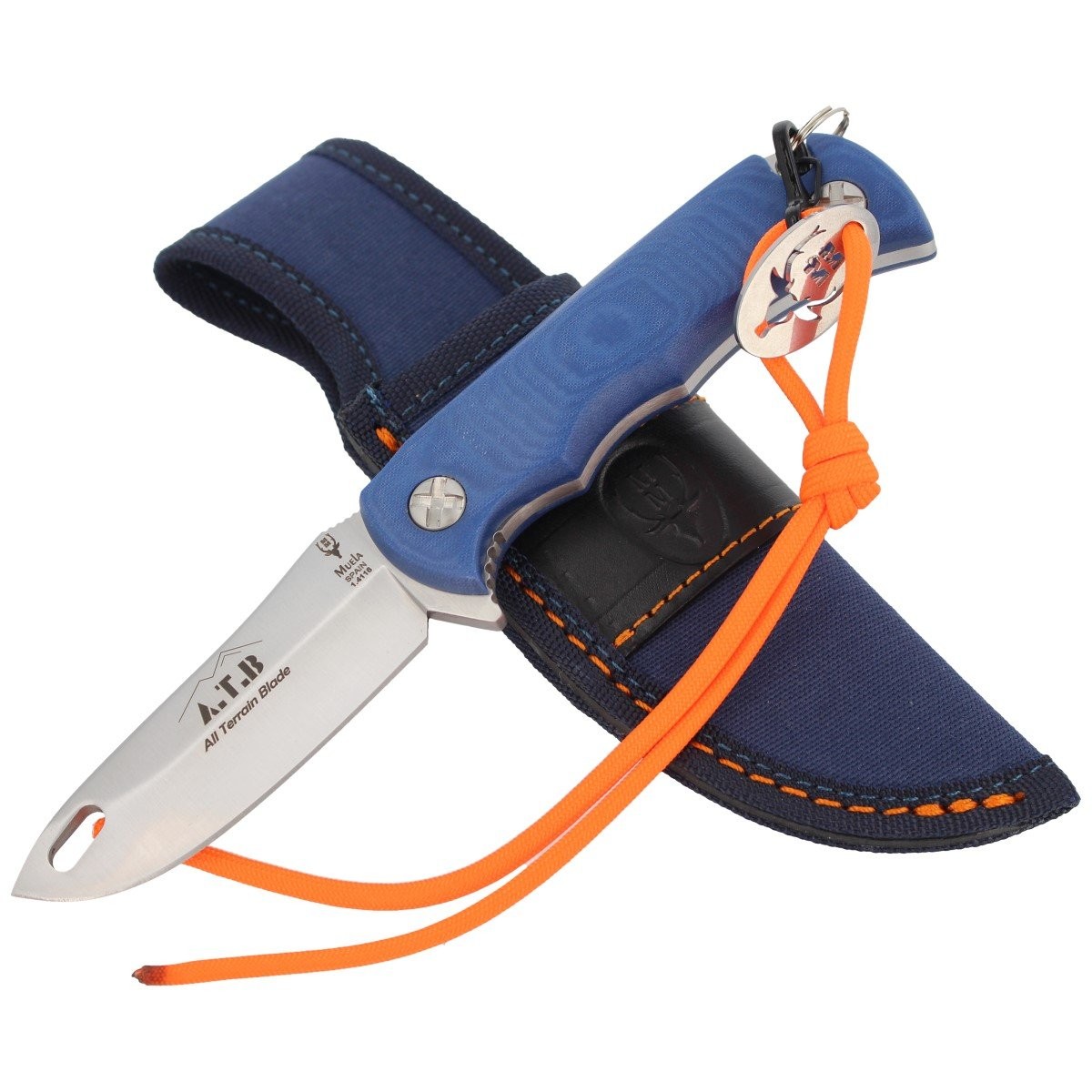 Noz_Muela_All_Terrian_Blade_Micarta_Blue_85mm_ATB-9BL_mysliwski_turystyczny_surwiwalowy_lentus_militaria