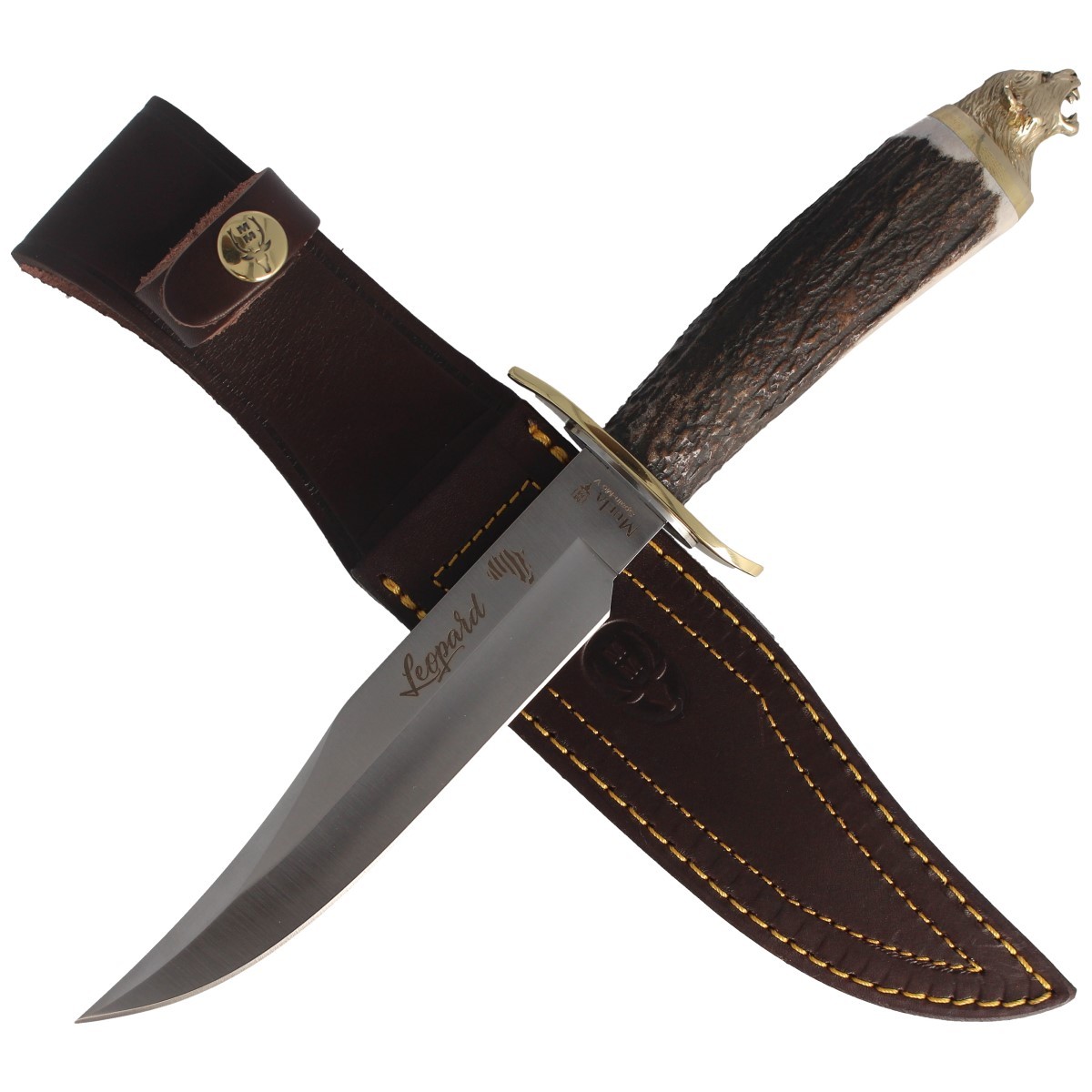 Noz_Muela_Big_Five_Deer_Stag_160mm_Gift_Box_LEOPARD-16BF_lampart_mysliwski_zdobiony_lentus_militaria
