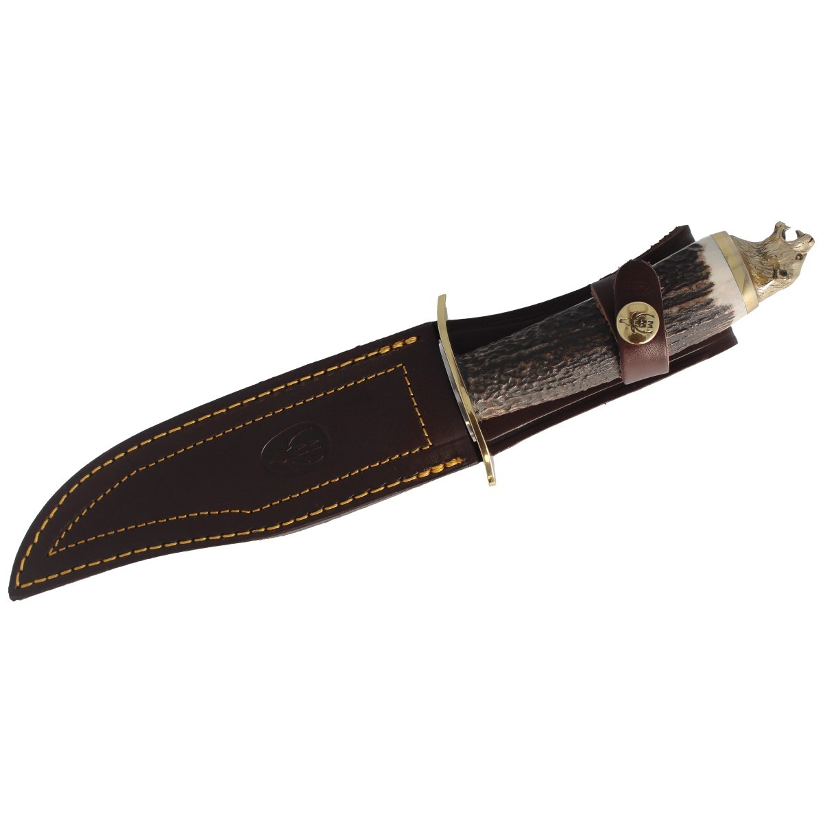 Noz_Muela_Big_Five_Deer_Stag_160mm_Gift_Box_LEOPARD-16BF_lampart_mysliwski_zdobiony_lentus_militaria