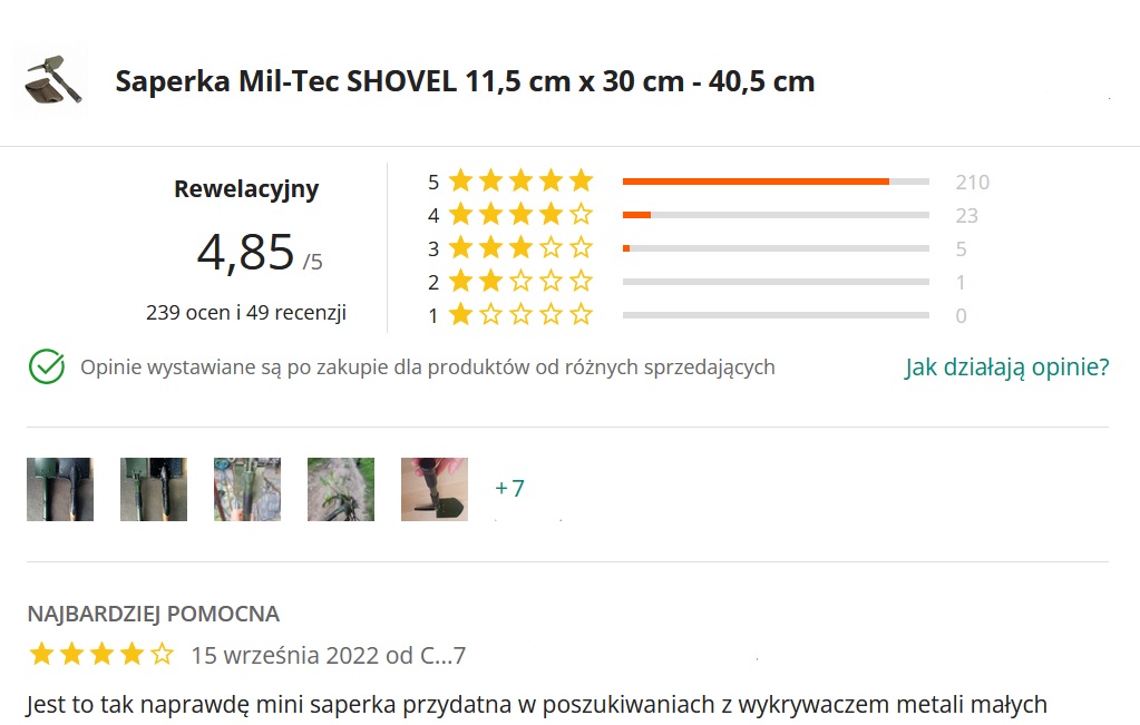 Saperka Mil-tec oinie klientów