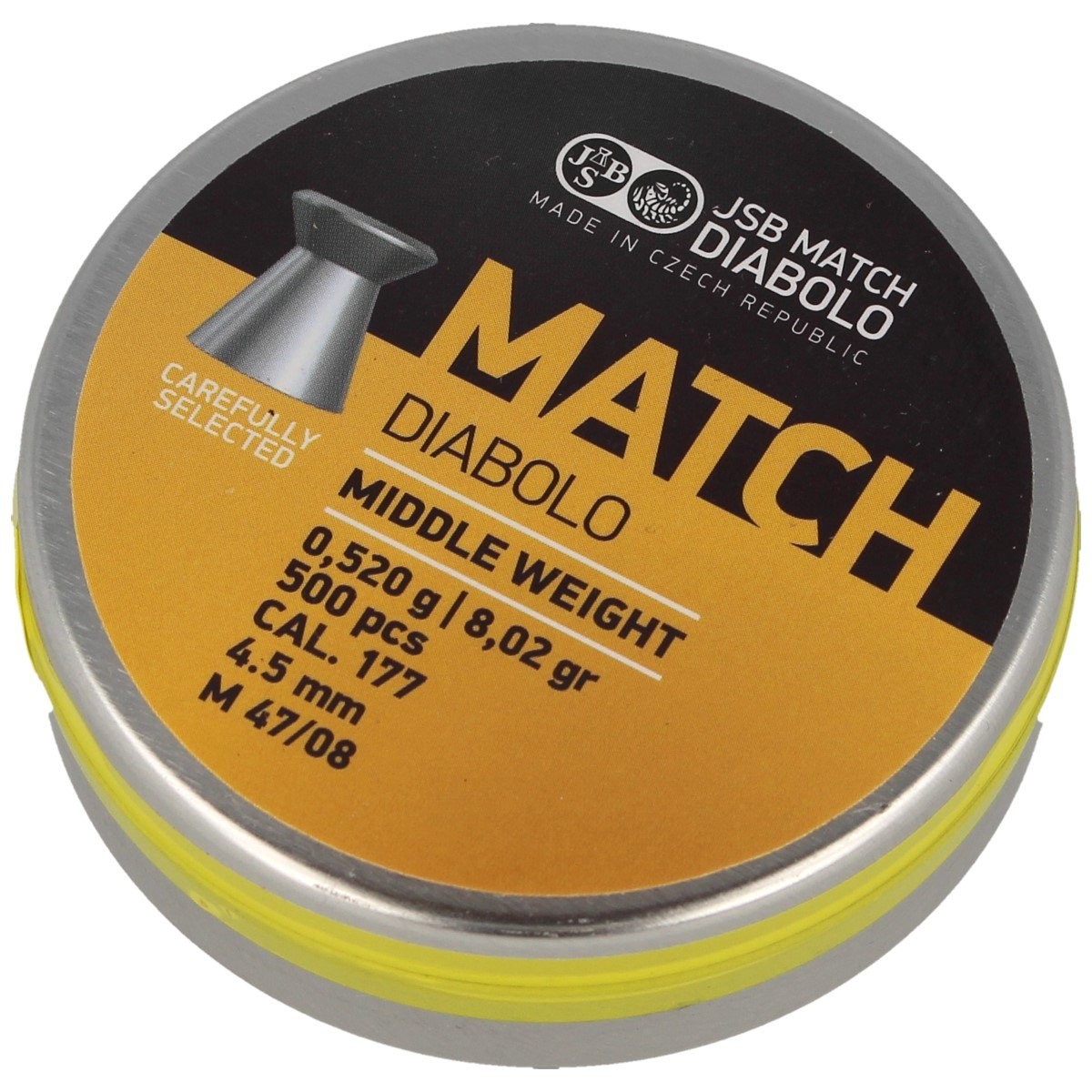 SRUT_JSB_YELLOW_MATCH_MIDDLE_WEIGHT_4.52MM_500SZT_000020-500_lentus_militaria