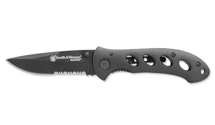 Smith & Wesson - Noz-skladany-Oasis-Titanium-Finish - Serrated - SW423BS