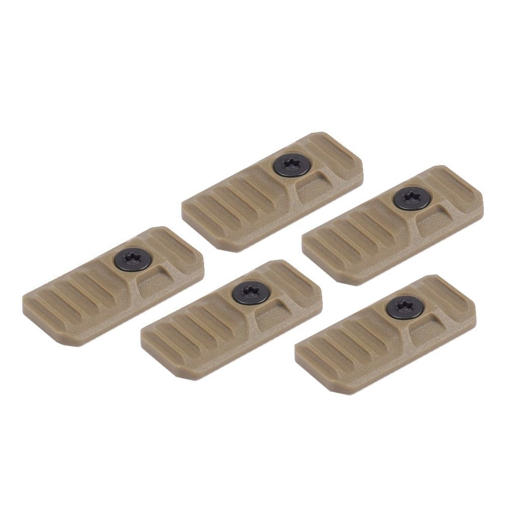 Strike Industries - Ochronne-zaslepki-LINK-Cover-do-otworow-M-LOK  KeyMod - 5 szt. - FDE - SI-LINK-COVER