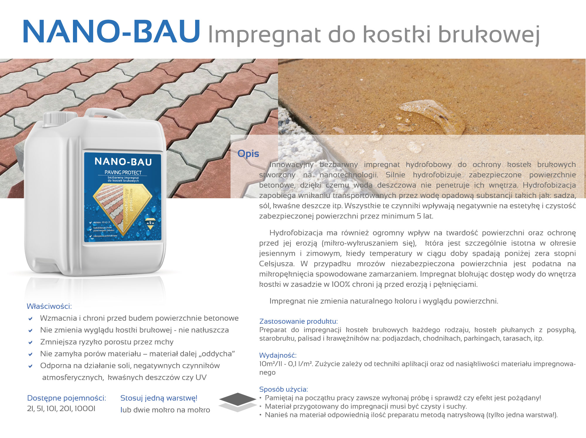 Impregnato do kostki brukowej Nano-Bau