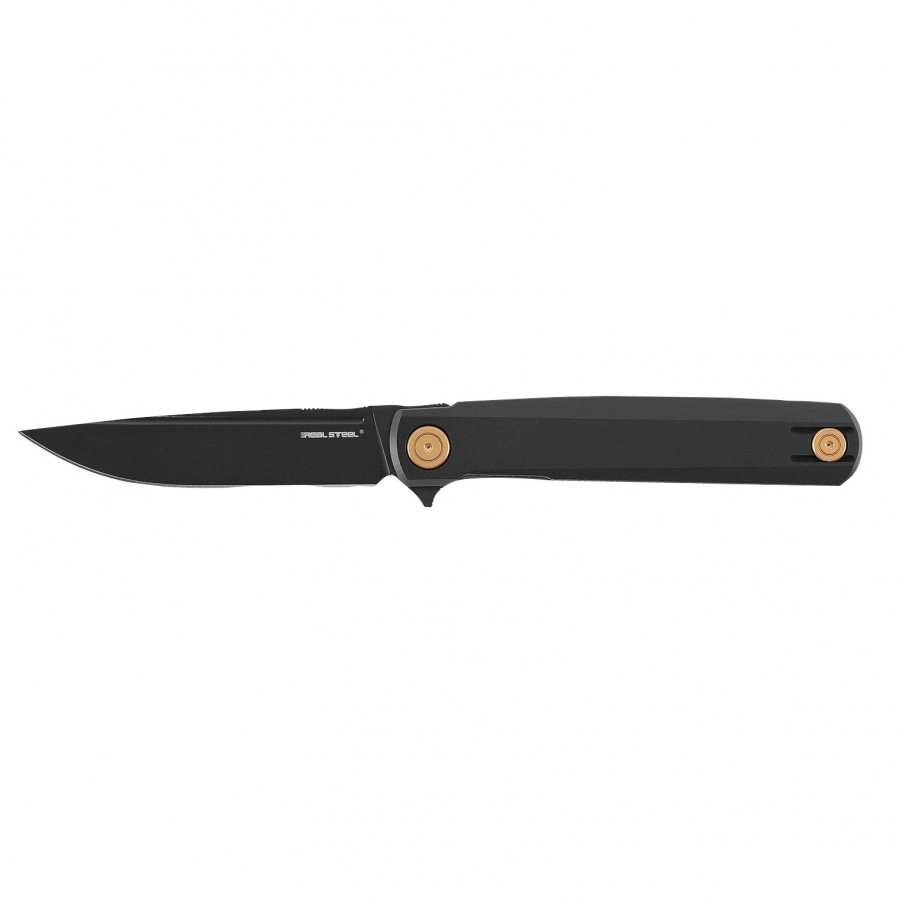 noz-real-steel-g-frame-satynowy-czarno-zloty