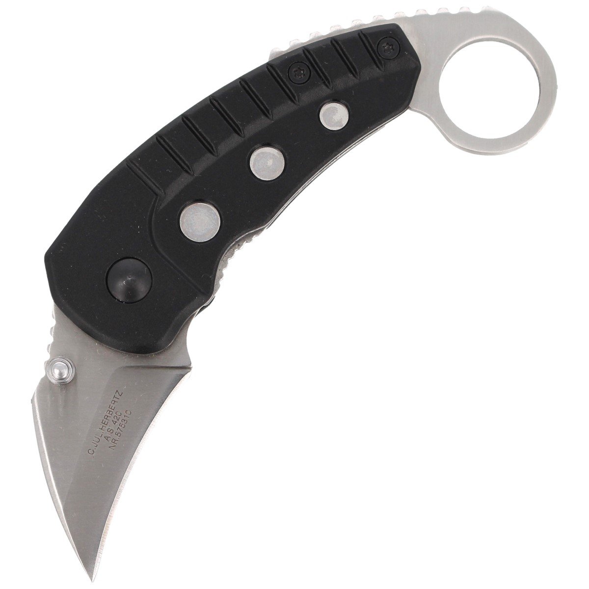 noz-skladany-karambit-Herbertz-Solingen-Black-Aluminium-Satin
