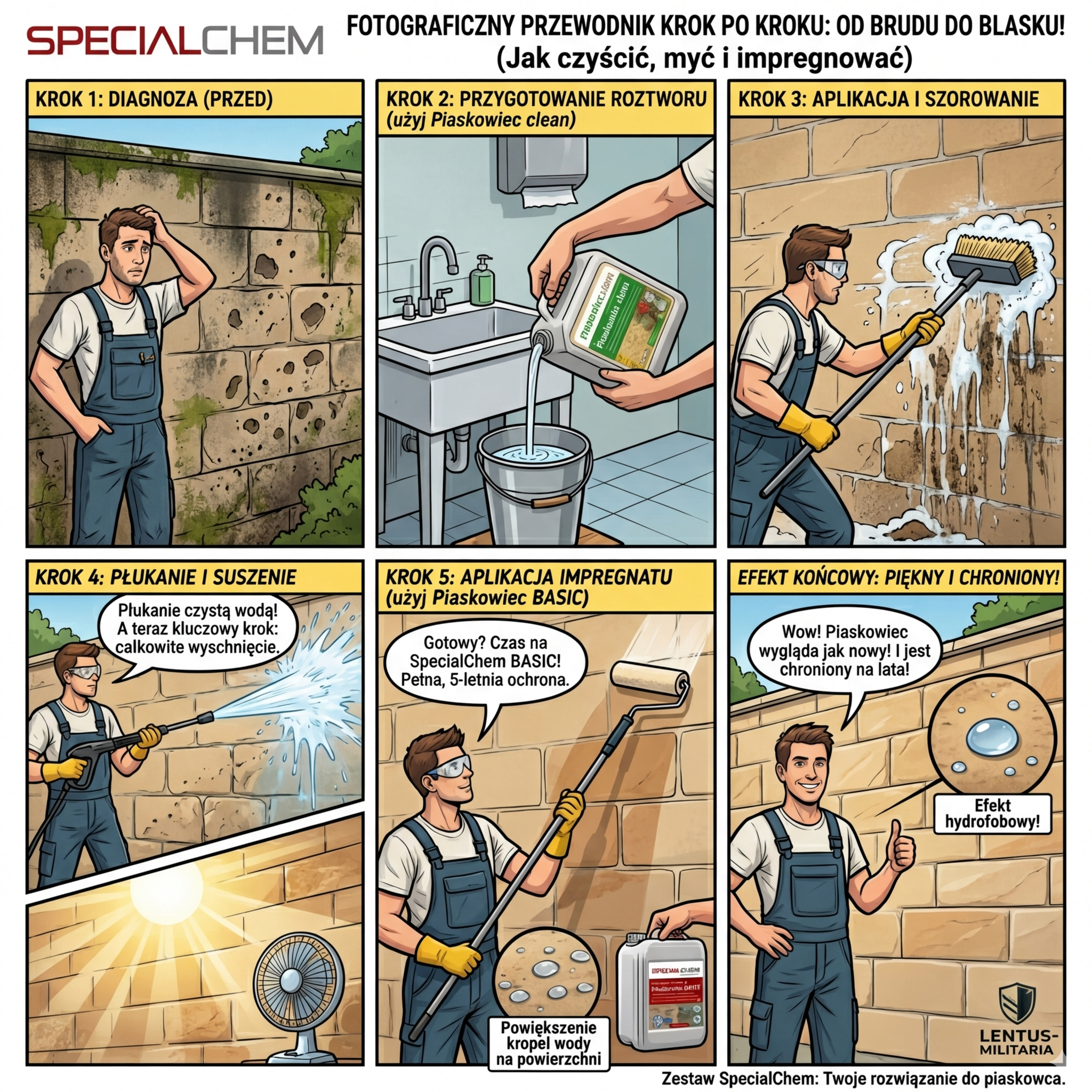 Jak stosować zestaw do konserwacji piaskowca Specialchem